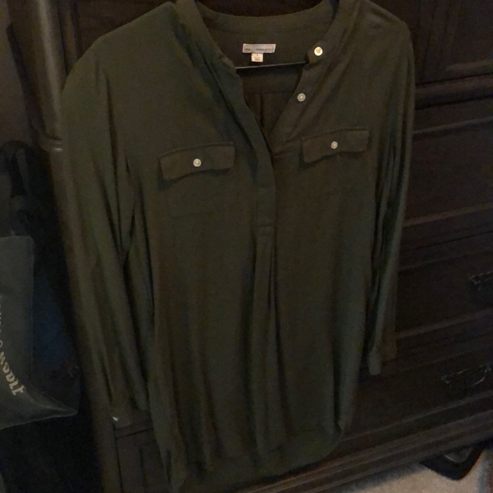 Olive green shirt dress